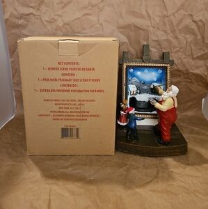 Avon Lighted Animated Winter Scene Painted By Santa With Moving Train